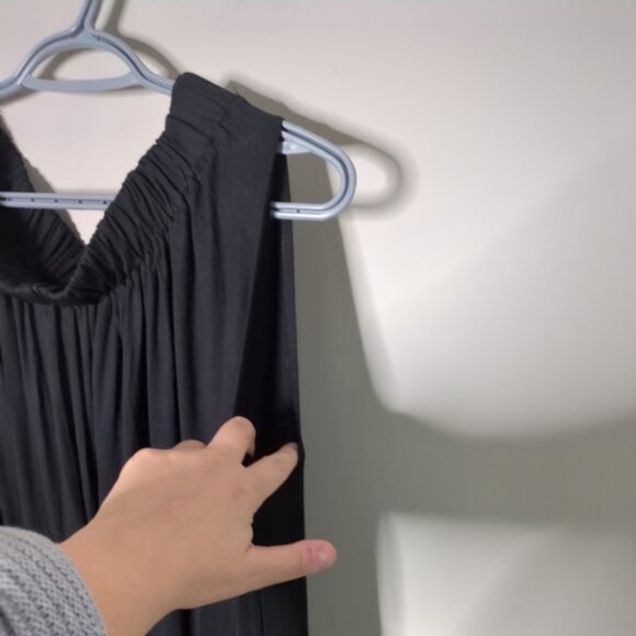 NWT Free People Mexicali Maxi Off-The-Shoulder Jumpsuit Black Size XS Oversized - Picture 5 of 9